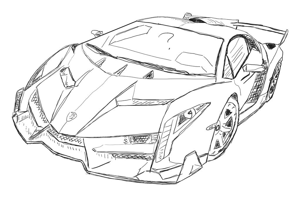 Lamborghini Veneno Drawing Coloring Pages Sketch Coloring Page