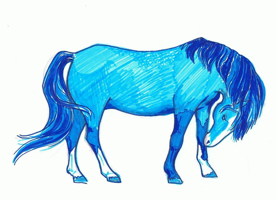 clipart blue horse - photo #11