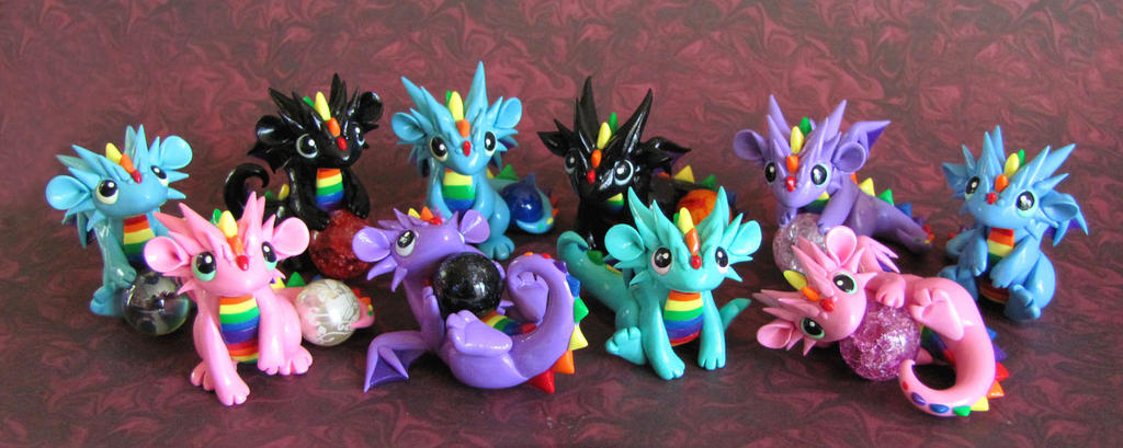 A pile of rainbow babies! by DragonsAndBeasties on DeviantArt