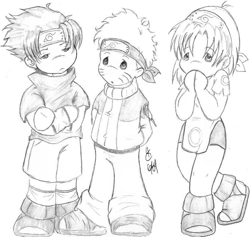 naruto team seven coloring pages - photo #7