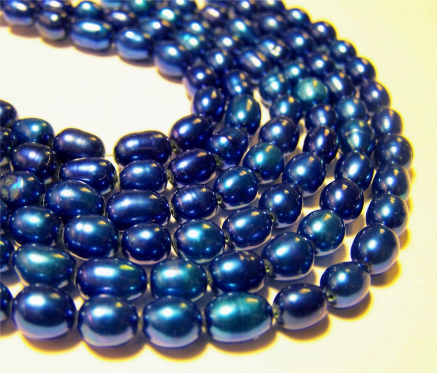 Blue Freshwater Pearls 64