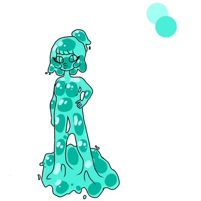Green slime girl by emeraldgemm