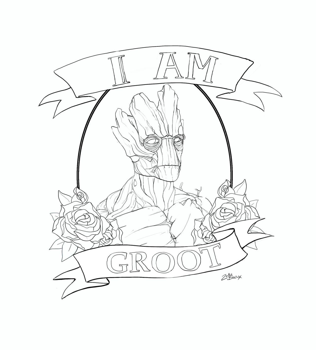 i am groot  tattoo design commission  linesdiebeckx