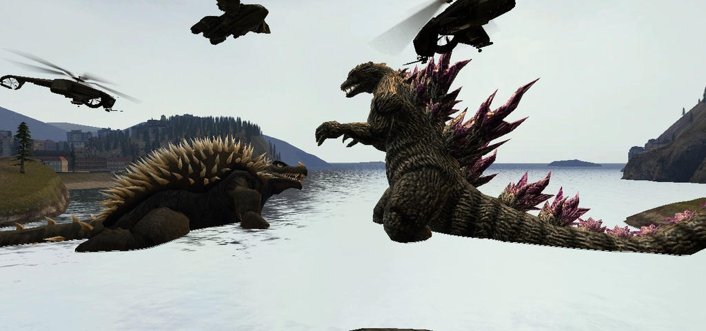 Godzilla Vs Anguirus by TeddyBlackBear2040 on DeviantArt
