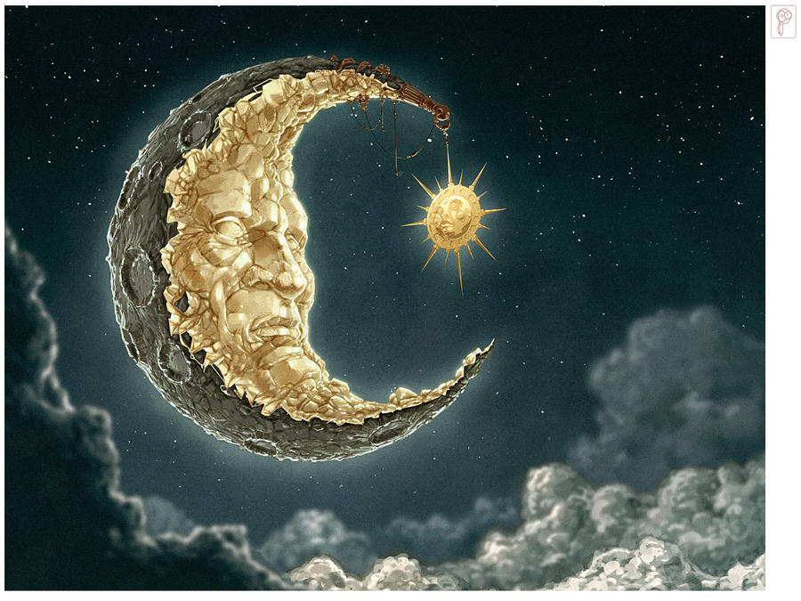 Moon and Sun by Papierpilot on DeviantArt