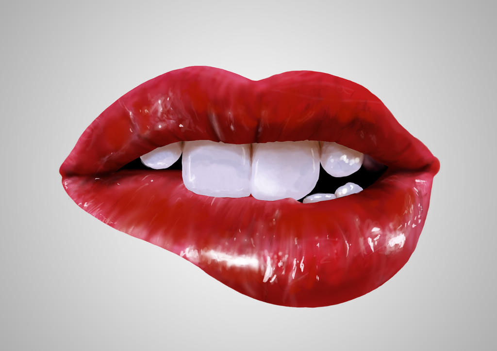 Lips Practice - Digital Painting in photoshop by SilverbackDesign on