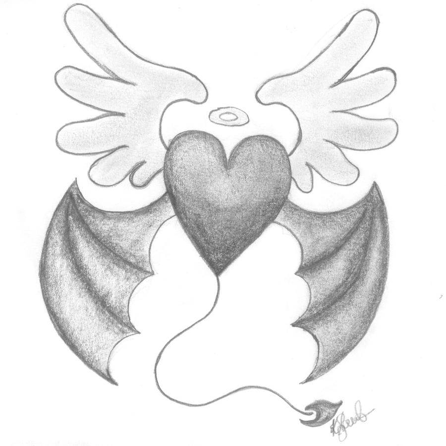 half Angel, half Devil Heart by Kimie94 on DeviantArt