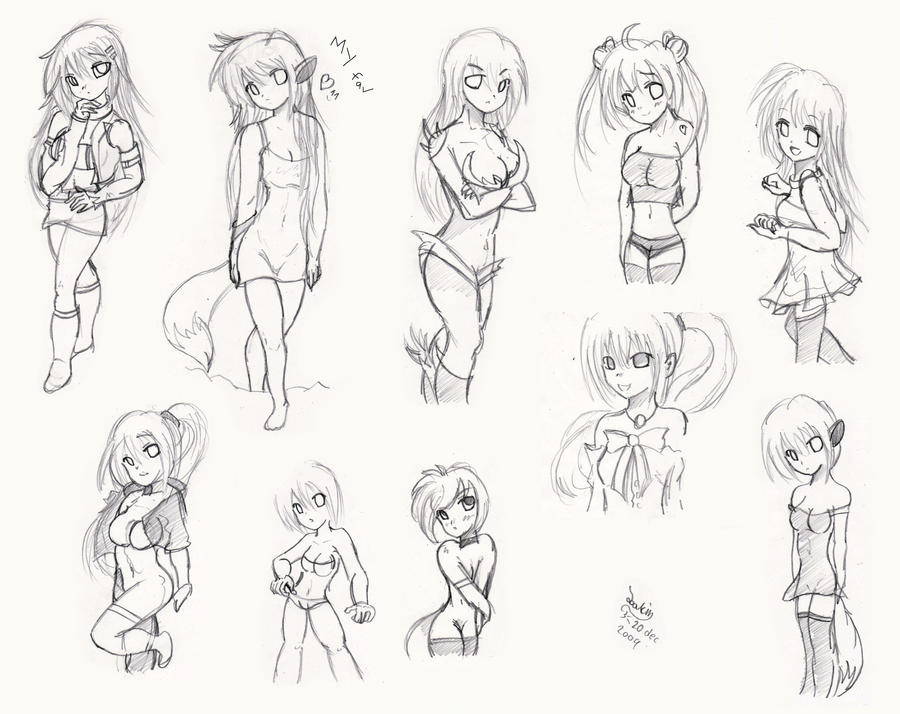 Anime,Manga body practice by Joakaha on DeviantArt