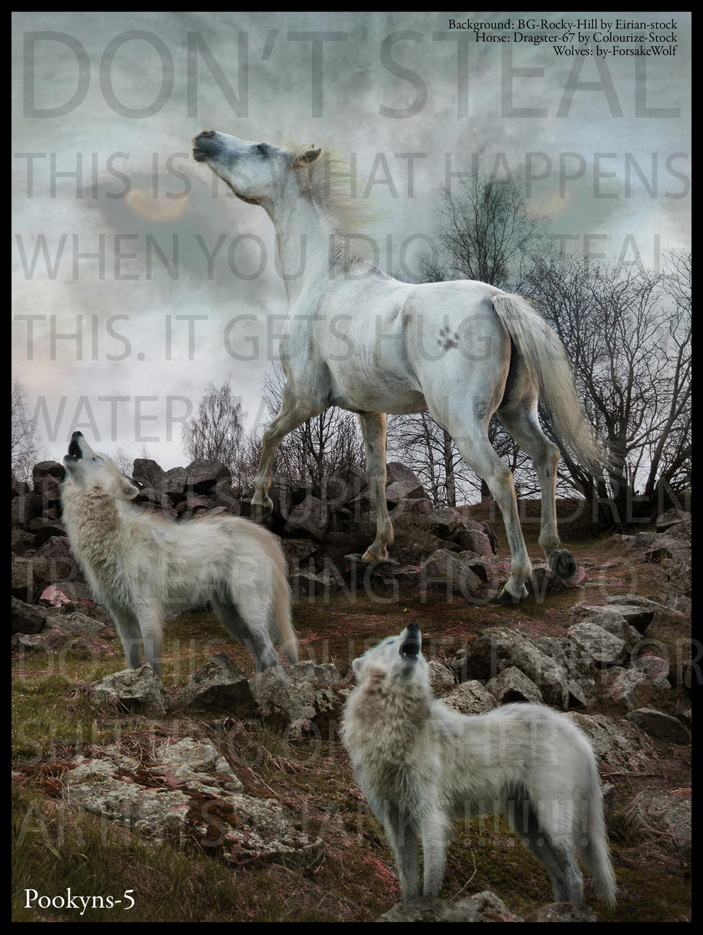 Wolves and Horse manip by pookyhorse on DeviantArt
