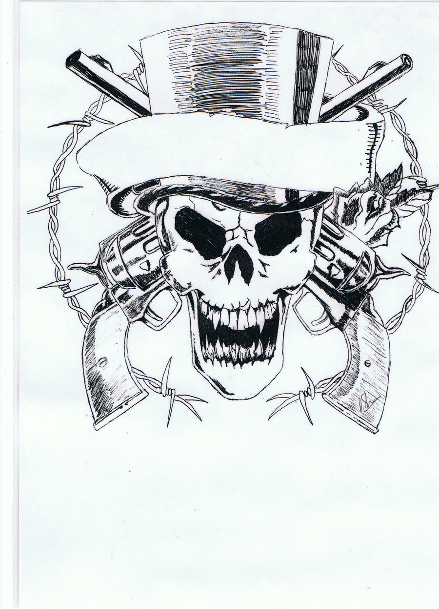 guns-n-roses skull by DaveArt65 on DeviantArt