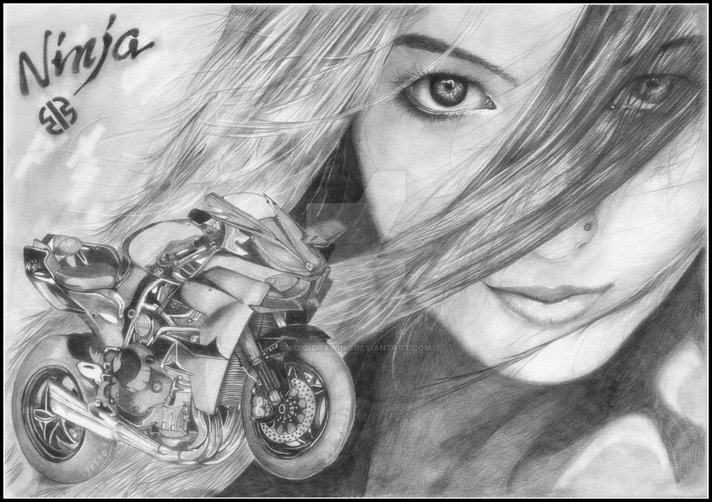 Girl-Moto by loic-drawing on DeviantArt