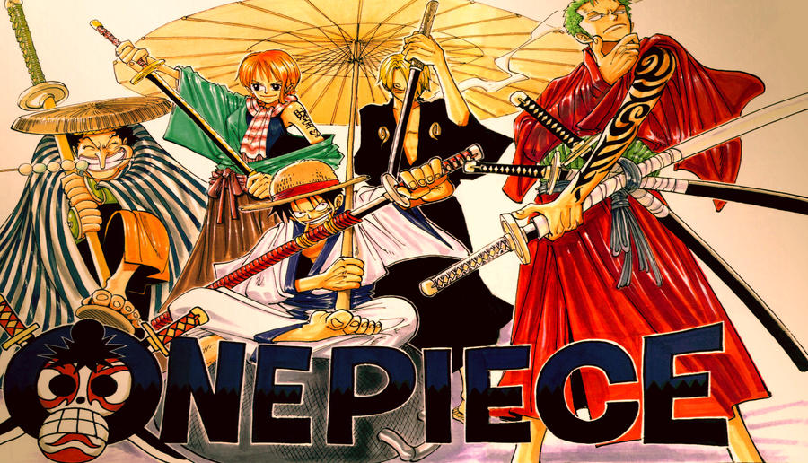 One Piece - Wallpaper - Recolor spreads by Portuguese-D-Ace-95 on ...
