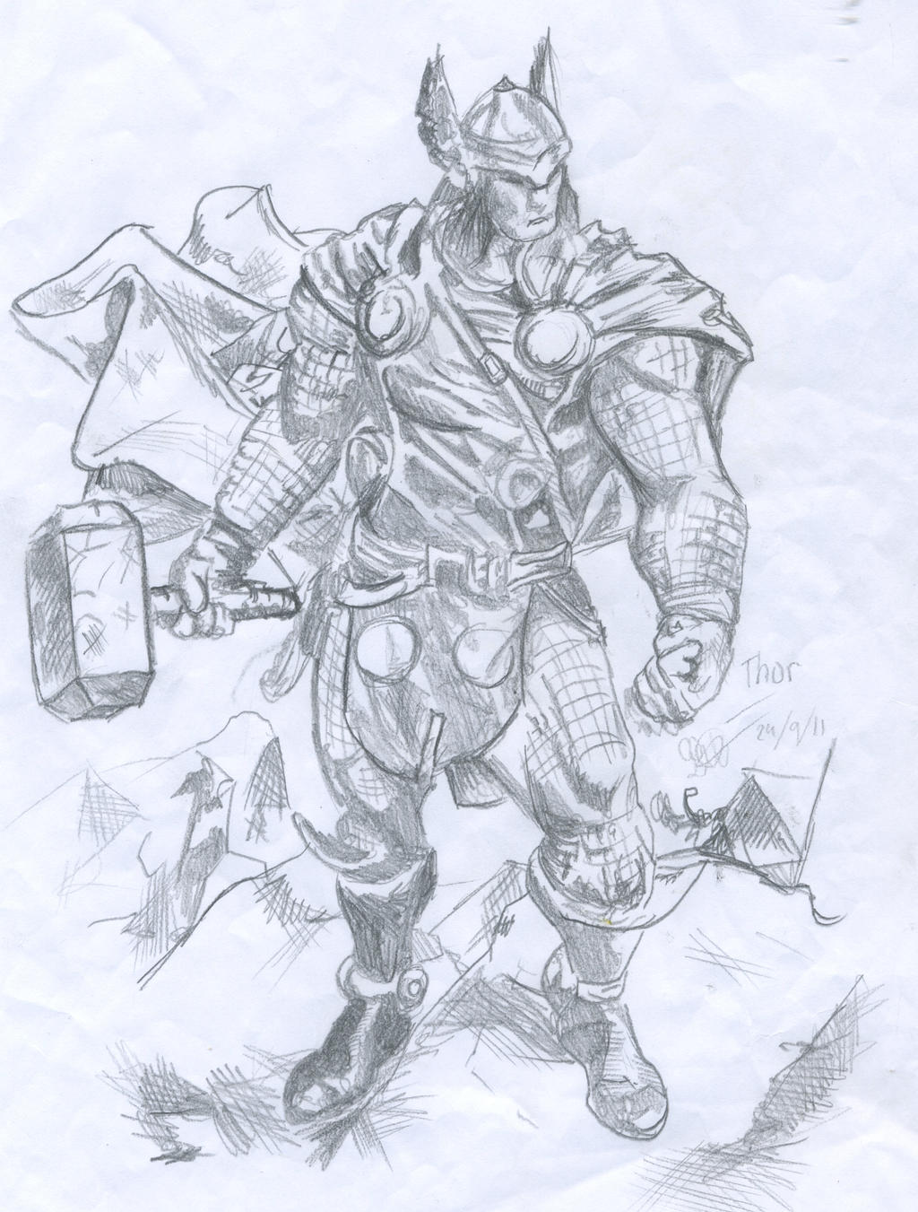 Thor(Quick pencil sketch) by ArhanG on DeviantArt