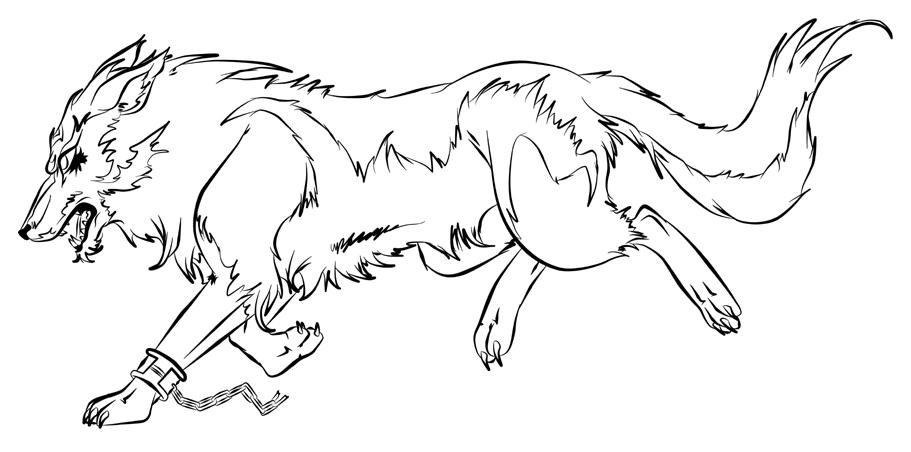Wolf Link lineart by M-e-l on DeviantArt