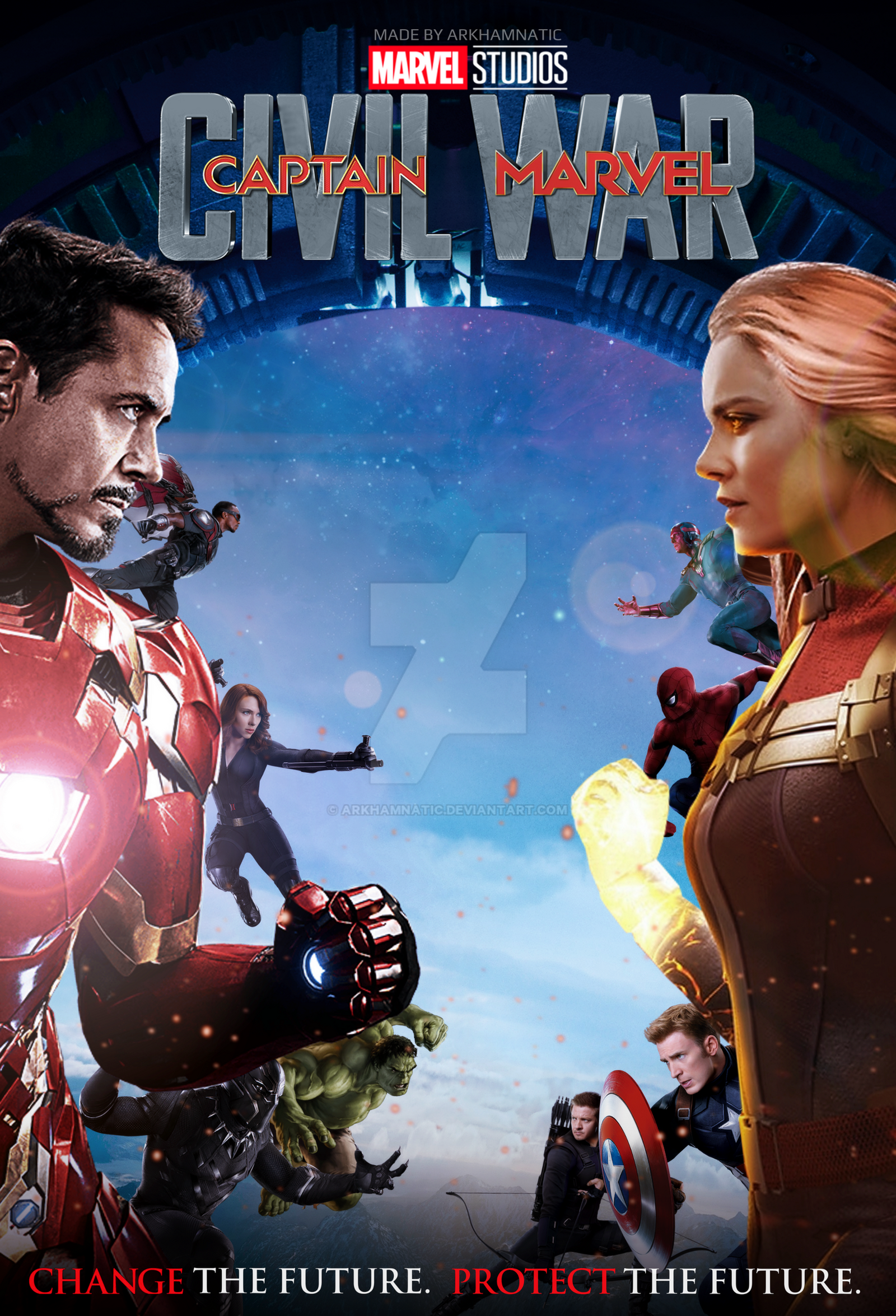 Captain Marvel Civil War movie poster by ArkhamNatic on