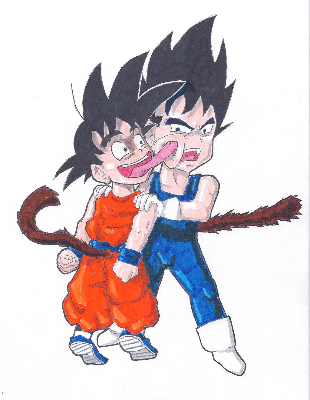 Kid Goku Says Hi to Kid Vegeta by Vegeta-Draws on DeviantArt