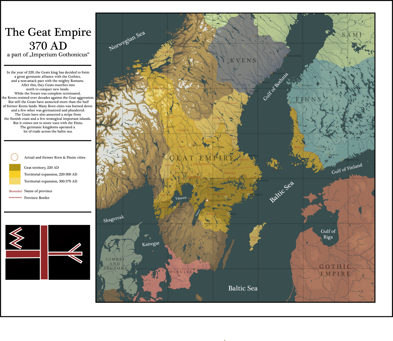 Geat Empire, 370 AD - Imperium Gothonicus Map 1 by IasonKeltenkreuzler