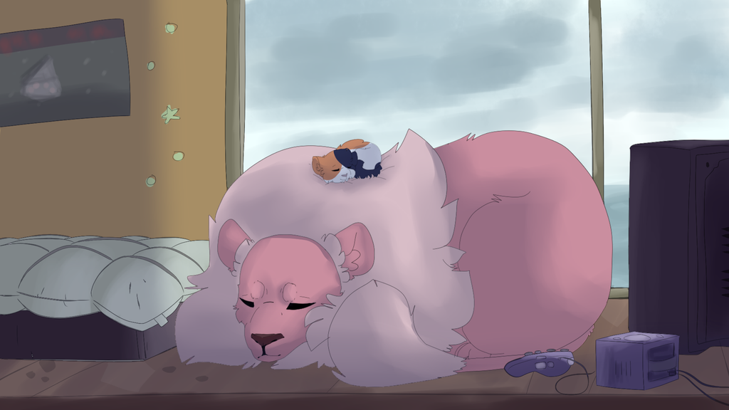 Spoilers for the new Steven Universe episodes Here be Steven's Lion and Garnet's new kitten named Cat Steven! At the end of the episode it showed Lion and Cat Steven sleeping and I thought it was a...
