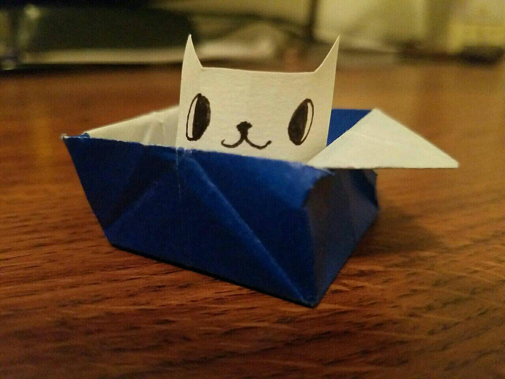 Kitty in origami box by InsaneAnon on DeviantArt