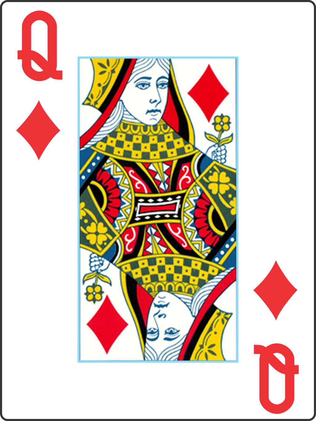 Queen Of Diamonds Card / Round Playing Card Queen of Diamonds | Leo ...