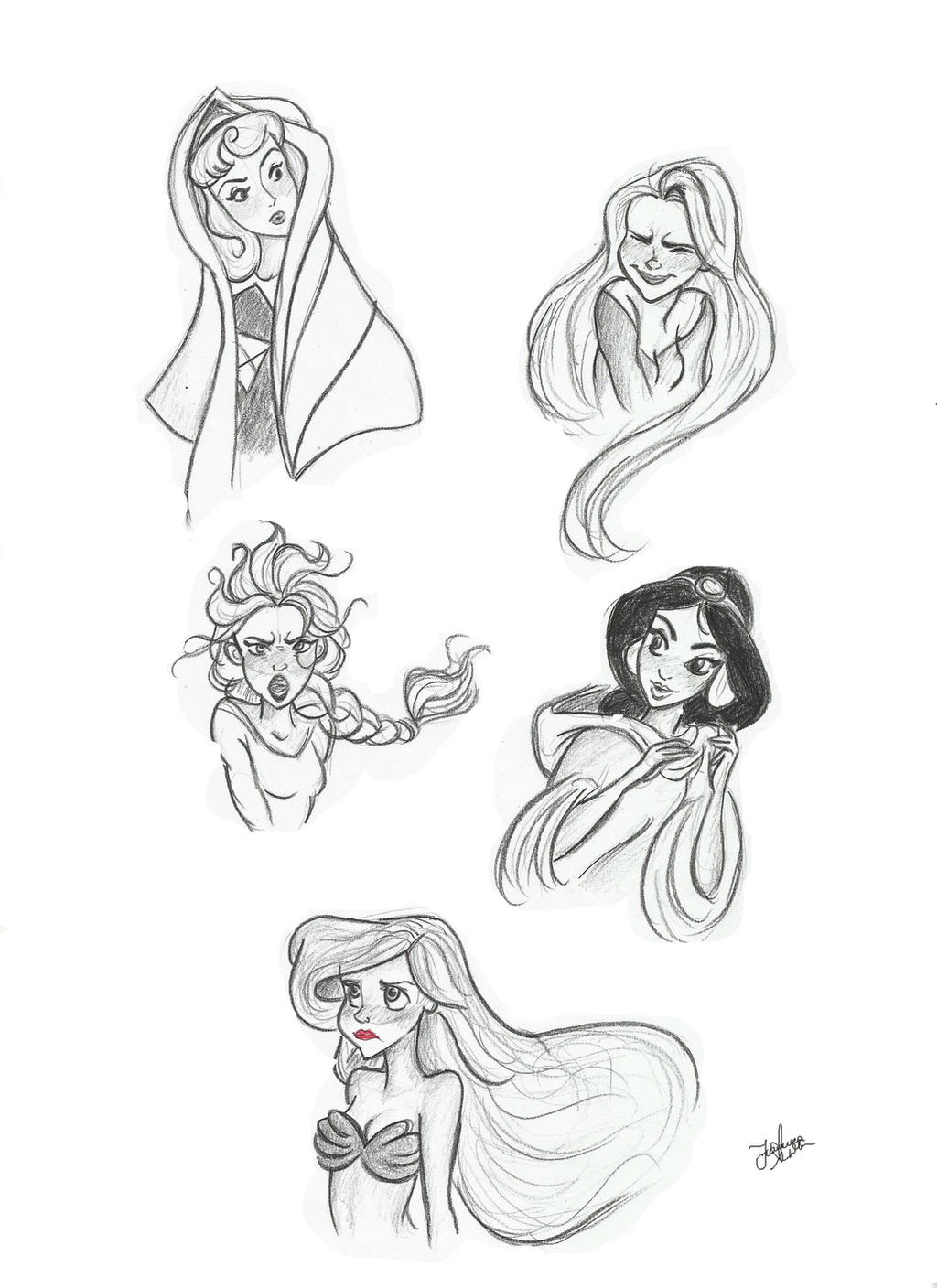 Disney Princesses Sketch. by Frava8 on DeviantArt