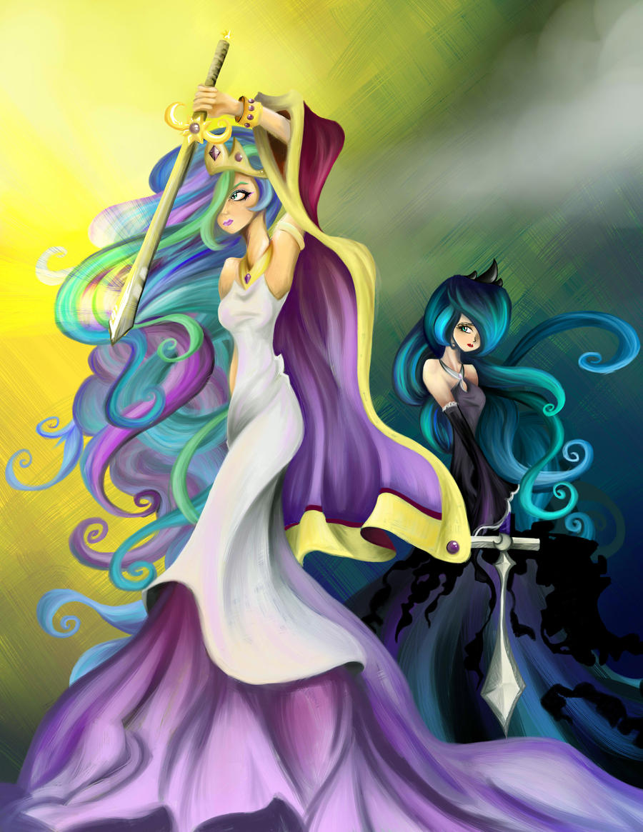 Celestia and Luna by InksAshes on DeviantArt