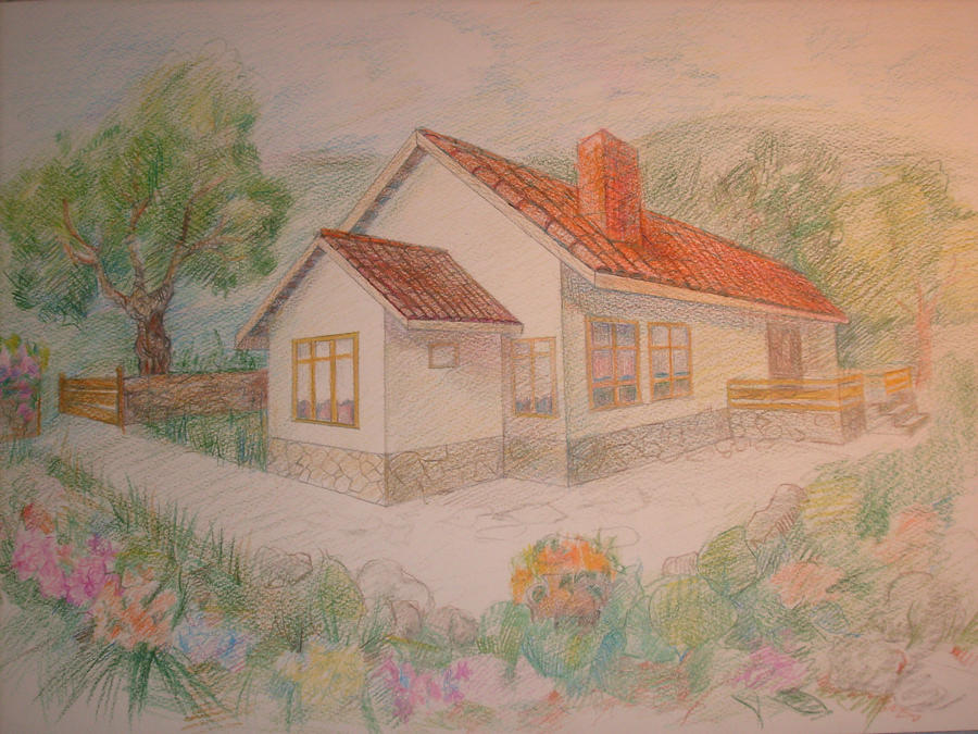 draw colored house with garden by CuteTeddyBear on DeviantArt