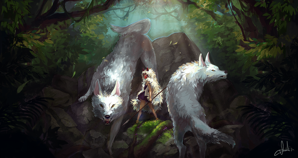 Image result for princess mononoke wolf art