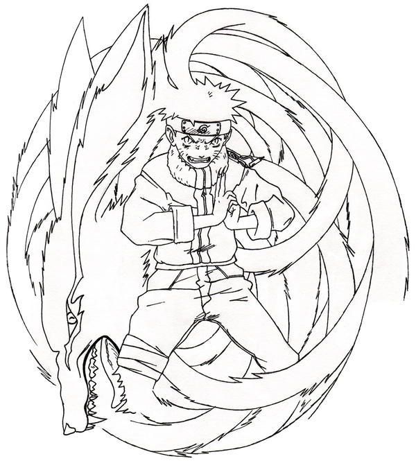 naruto nine tails mode coloring pages - photo #15