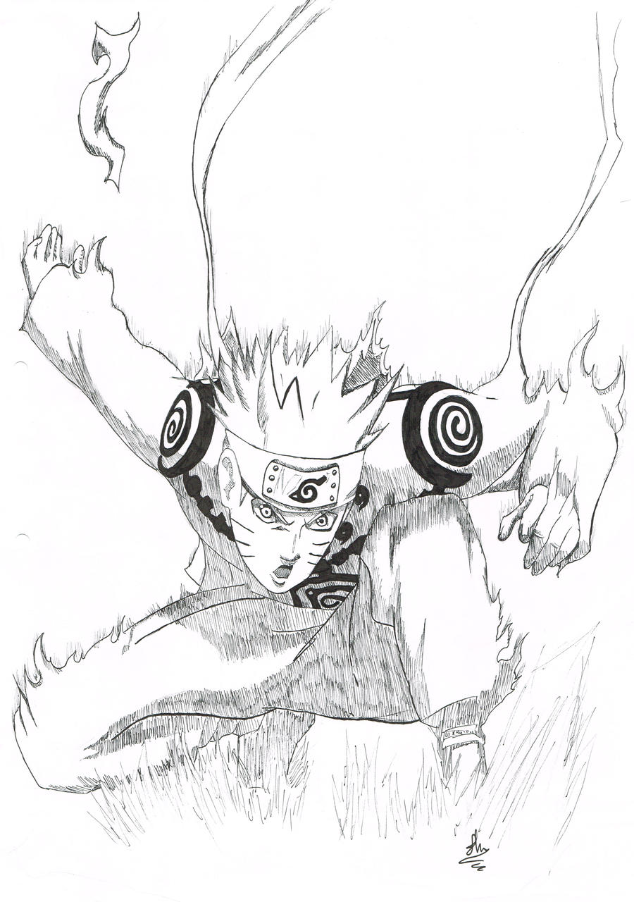 Naruto Sages Mode Nine Tails - Free Coloring Pages