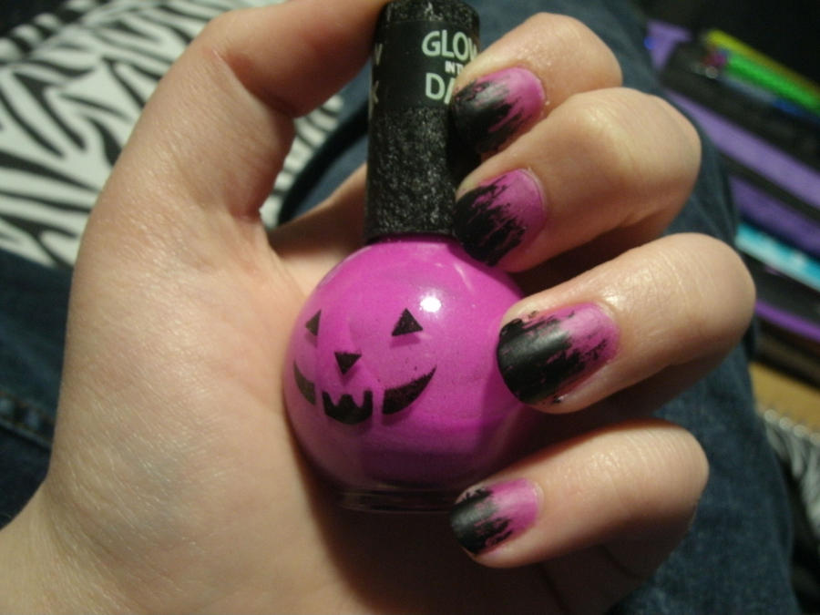 Halloween Purple Matte Nails by Spongy858 on DeviantArt