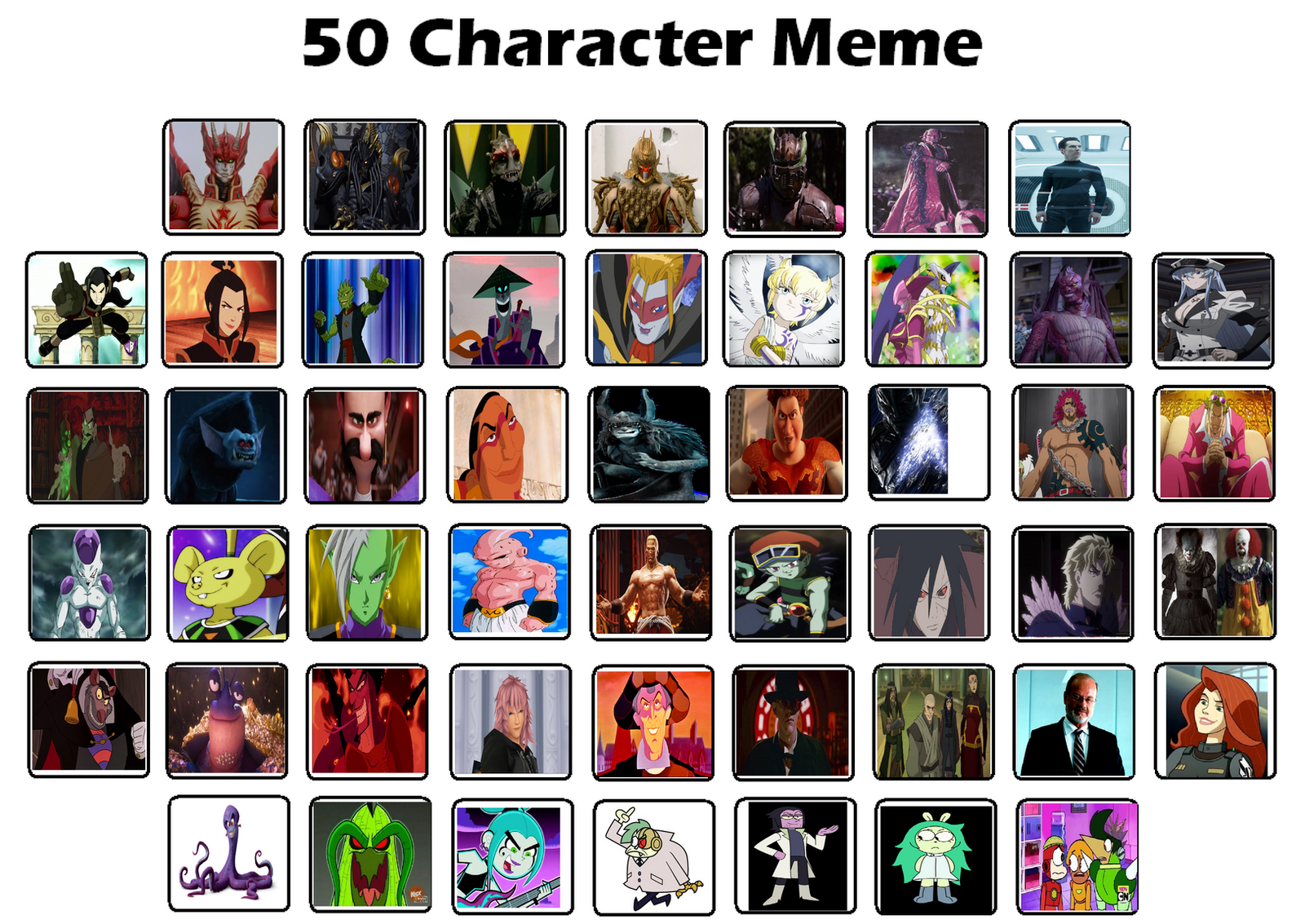 50 Villain Characters by Dragonprince18 on DeviantArt