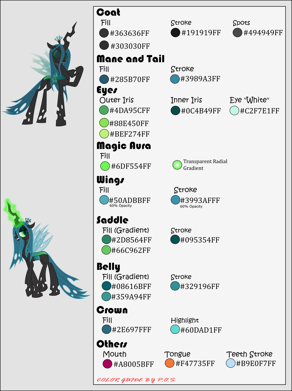 Color Guide - Queen Chrysalis by MidnightBlitzz on DeviantArt