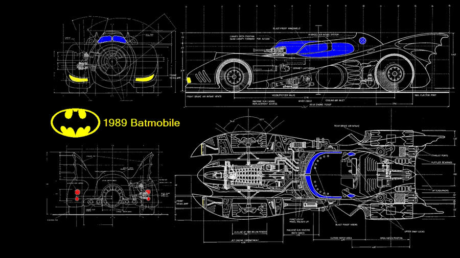 Batmobile Blueprint by kharec84