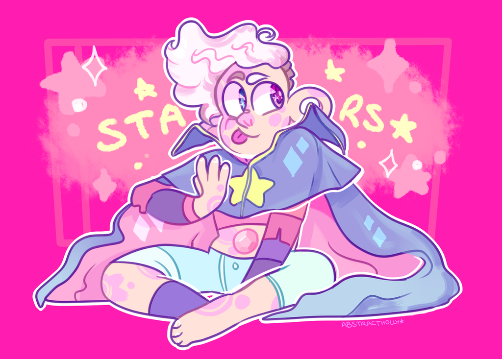 STARS 2.0 WOOHOO!! He now has a bunch of pink skin patterns and a rad cape! Also,,, his hair,,,, is the fluffiest thing in the universe,,,, like a mix between neapolitan icecream,,, n ...