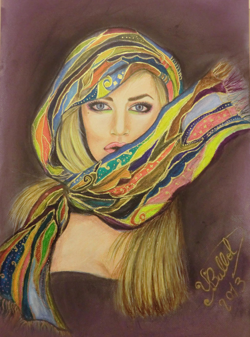 Woman With Scarf by Yasminesweet on DeviantArt