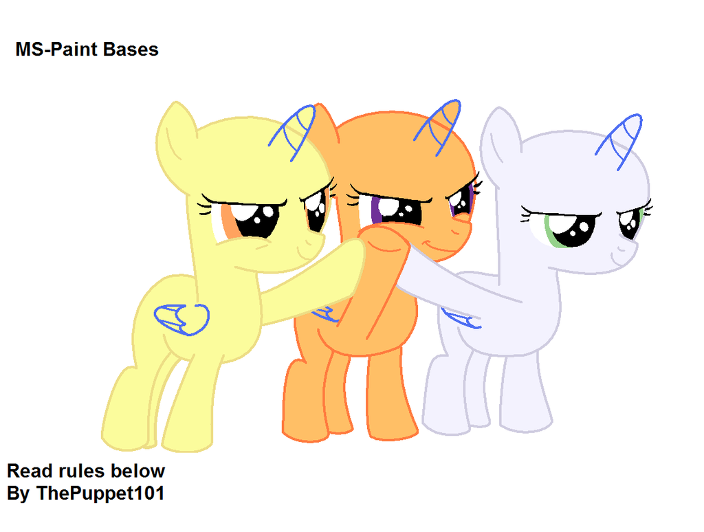 MLP Filly group MS Paint base by ThePuppet101 on DeviantArt