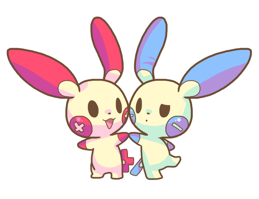 pokemon___plusle_and_minun_by_raccooon325-d7i7moj