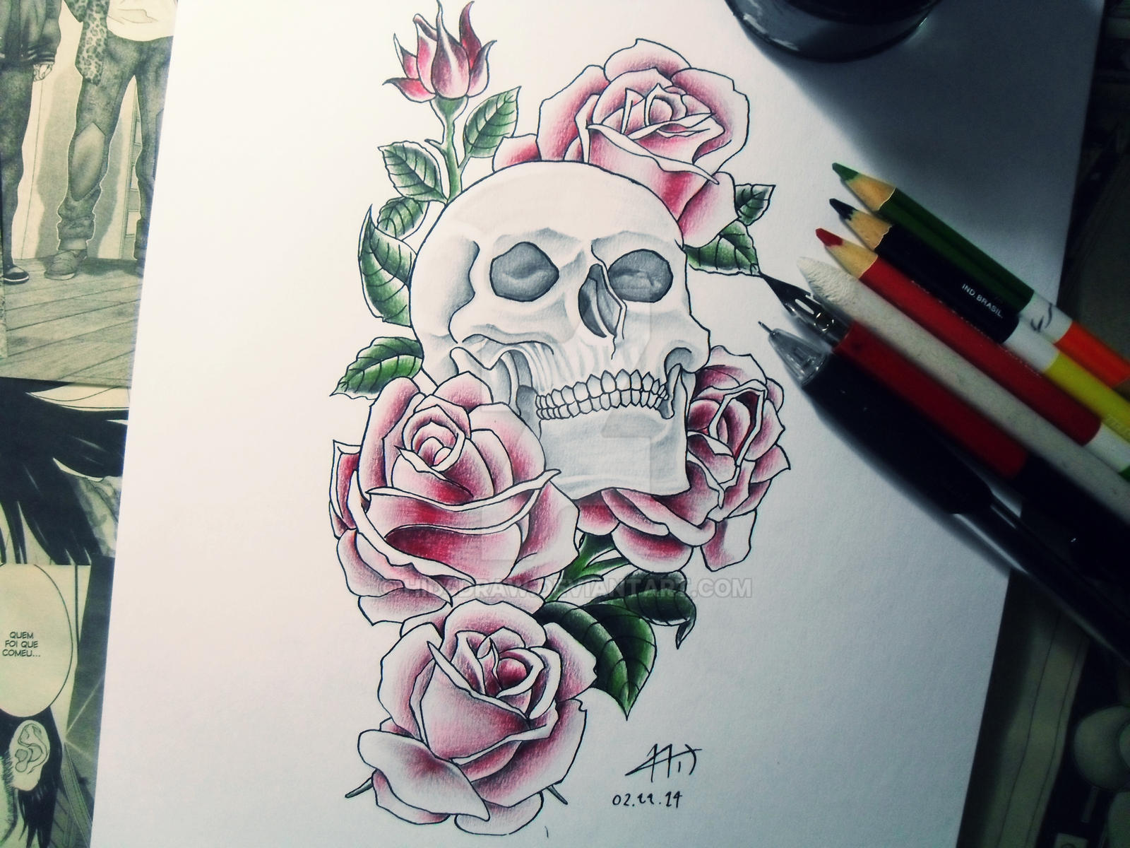 Drawing with colored pencil tattoo by HiD4Draw on DeviantArt