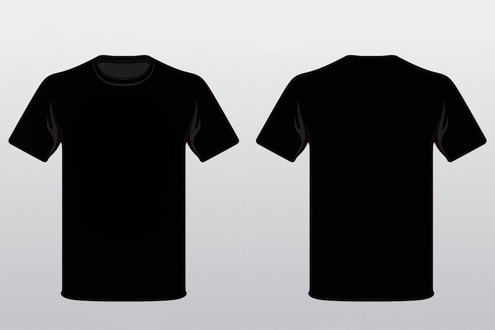 Blank Black T Shirt Template Vector
