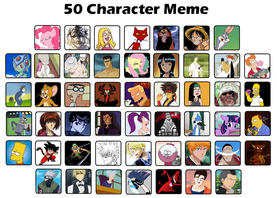 FeralRoku's 50 character meme by FeralRoku on DeviantArt