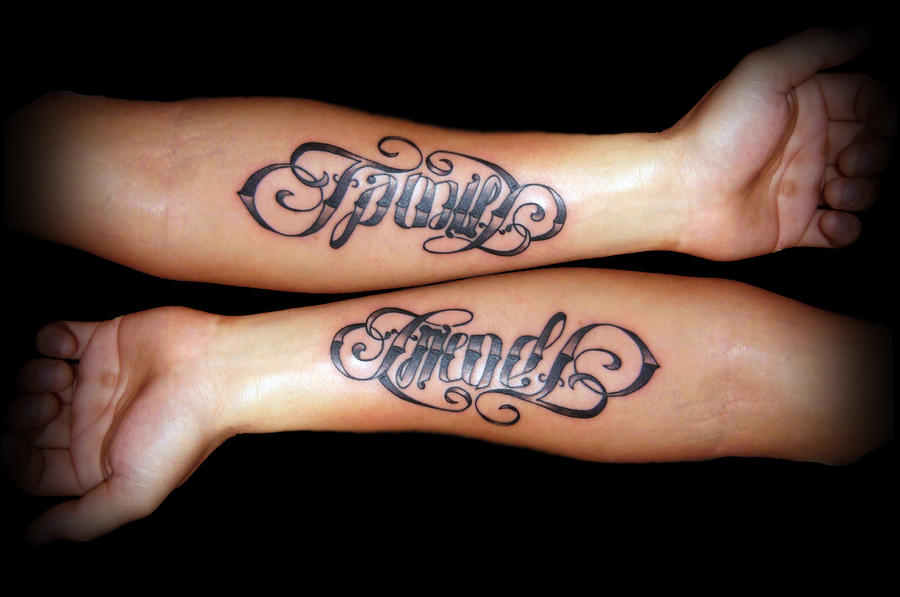 Family Friends Ambigram-Tattoo by Irreversibel-art on 