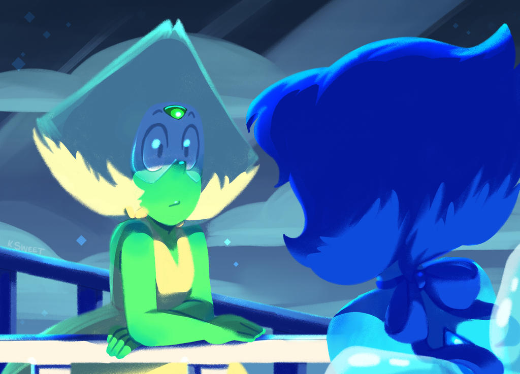 Peridot and Lapis having thE PRIVATE HEART TO HEART I'VE BEEN CRAVING <3 <3 <3