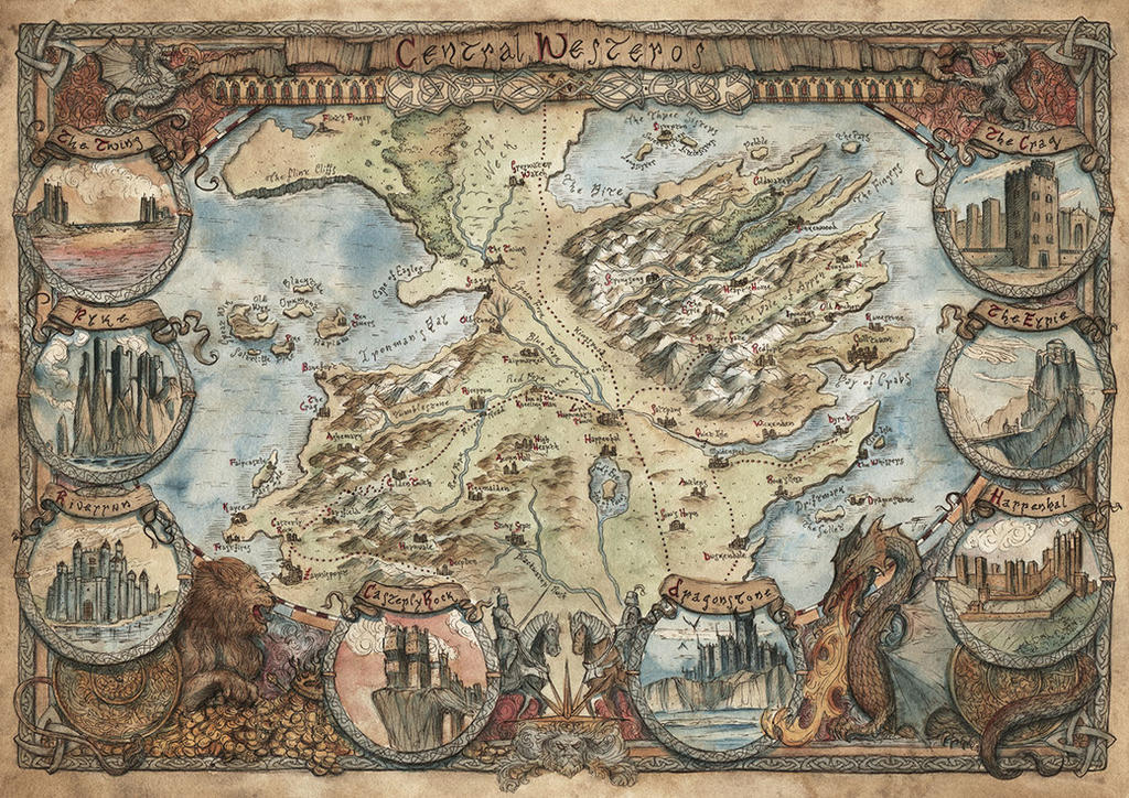 Central Westeros Map Game of Thrones by FrancescaBaerald