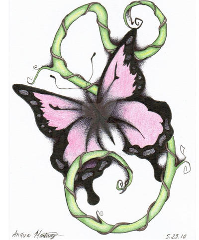 Butterfly and Vine by 3raven on DeviantArt