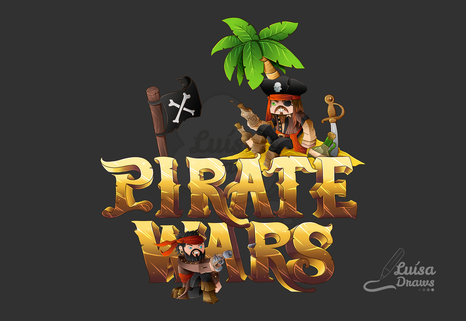 Minecraft Server Logo - Pirate Wars by LuisaDraws on DeviantArt