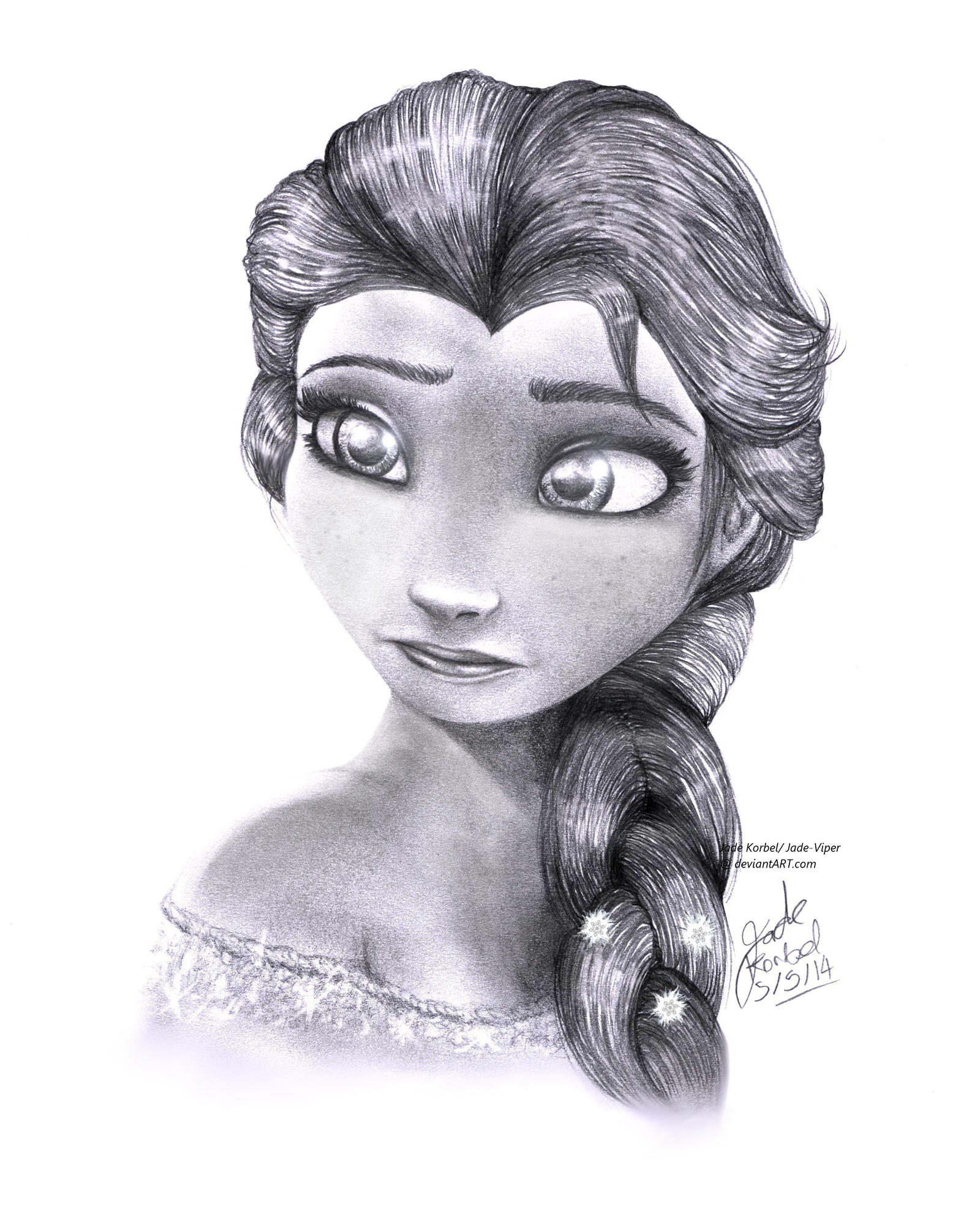 Frozen Queen Elsa Pencil Drawing by JadeViper on DeviantArt