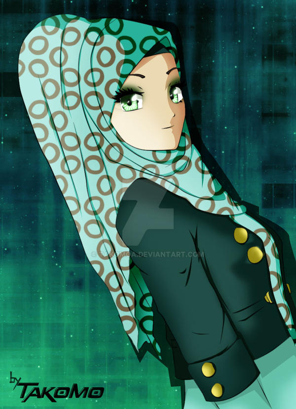Anime girl with hijab by takomoa on DeviantArt
