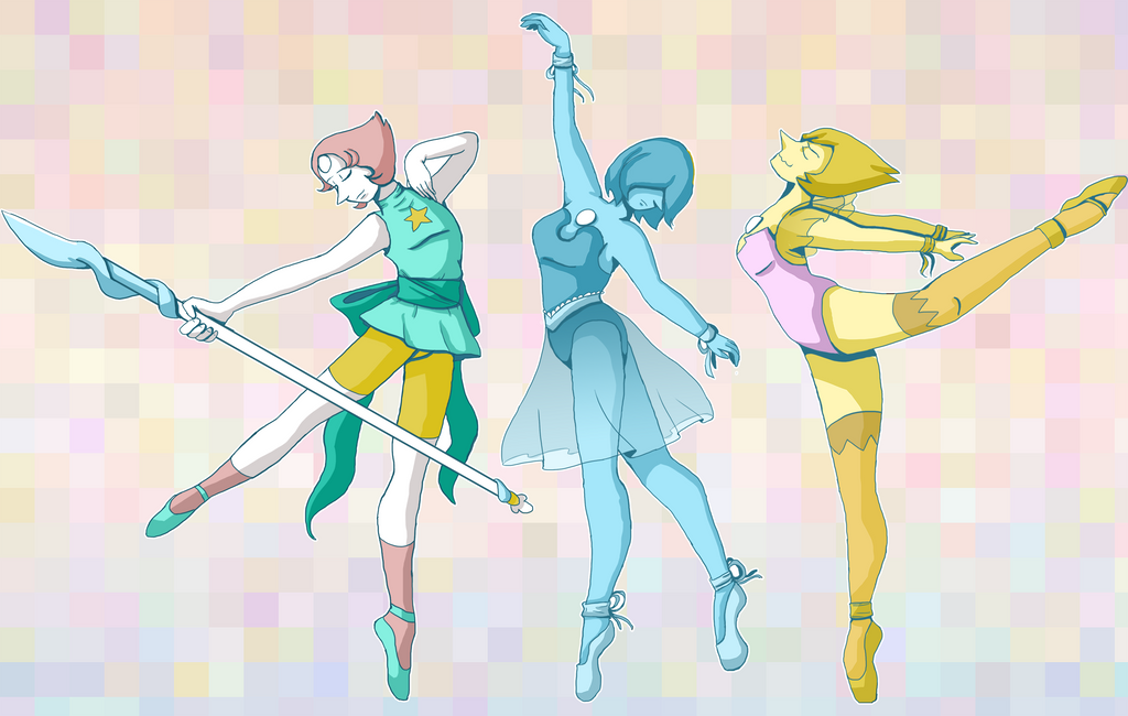 Originally I was just going to draw Blue Pearl (in keeping with the trend of drawing my favorite blue gems) but I really enjoyed drawing the different poses and just ended up doing all three lol. T...