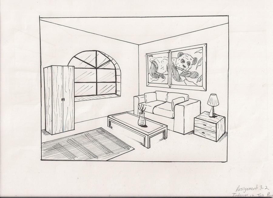 living room drawing by kjart on DeviantArt